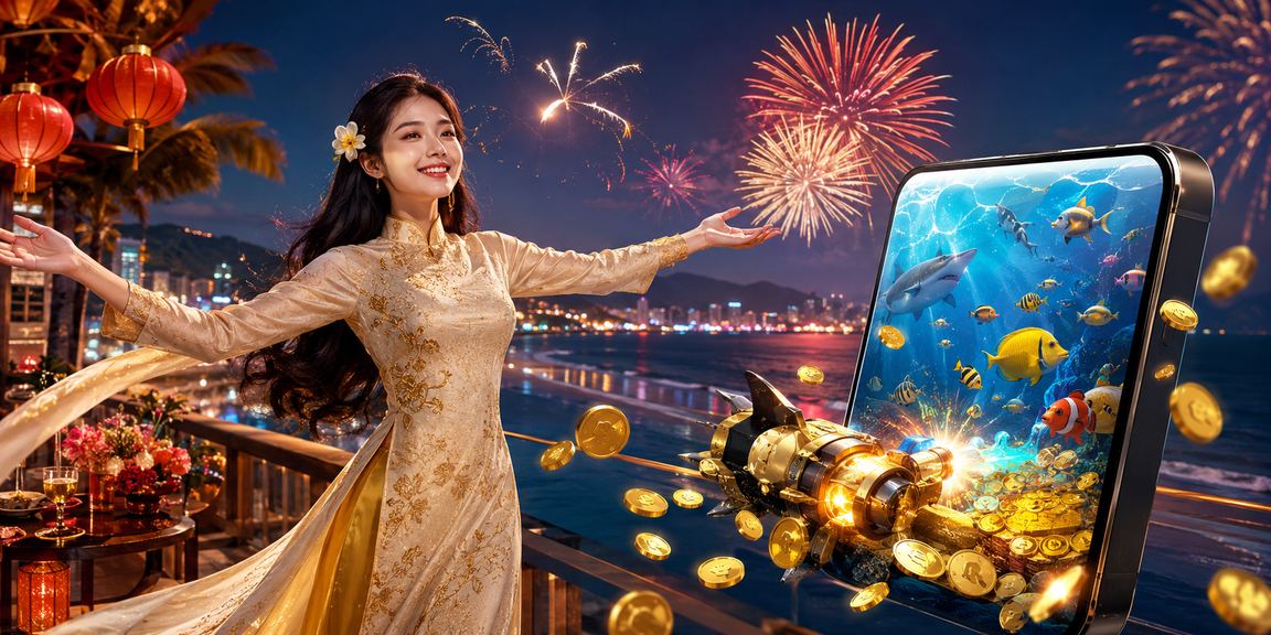 Người phụ nữ mặc áo dài tại Đà Nẵng sử dụng điện thoại truy cập casino và nhập mã voucher