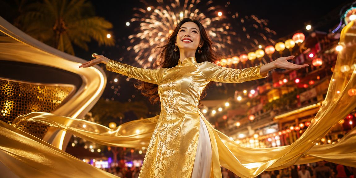 Người chơi tại Nha Trang tham gia cá cược casino với trang phục áo dài