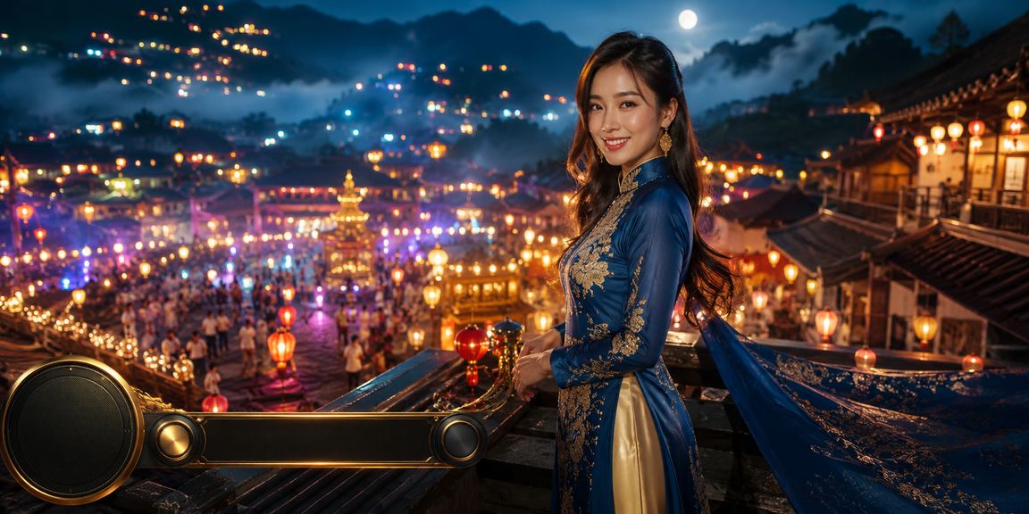 Không gian giải trí casino tại Sapa với trang phục áo dài truyền thống